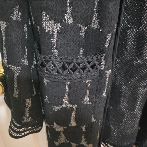 Nic + Zoe  Black and Silver Womens Cardigan NWTS Size XL - Picture 4 of 4